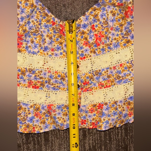 FREE PEOPLE REVOLVE Kiana Lace Tank Printed in Coral Combo SZ M boho festival - Picture 10 of 11